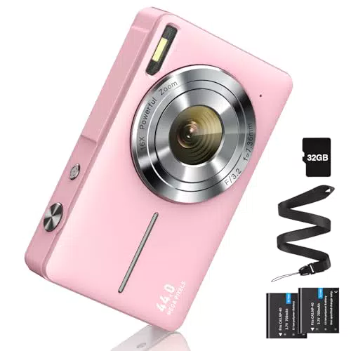 Digitalkamera 44MP FHD 1080p mit 32G Karte und 16X Digitalzoom für Anfänger