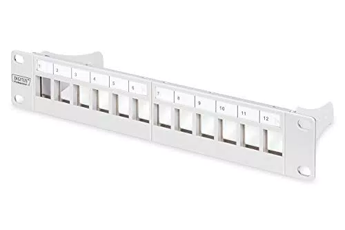 DIGITUS Patchpanel Modular 10-Zoll Rack-Montage 1HE Keystone-Modul Geschirmt