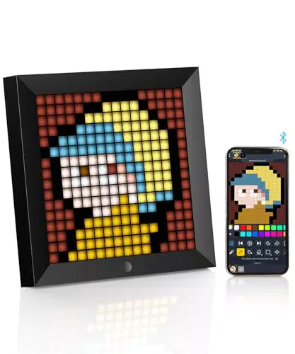 Divoom Pixoo Digitaler Bilderrahmen mit RGB LED Panel und Smart Clock