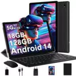 DMOAO Tablet 10 Zoll Android 14, 5G WLAN, 6 GB RAM, 128 GB ROM, Octa-Core, FHD