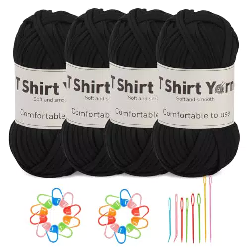 Doxiru T-Shirt-Garn-Set – Weiches Baumwollgarn für Stricken und Häkeln