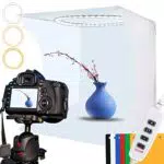 DUCLUS Lichtzelt Fotobox – Tragbare Fotostudio mit dimmbarer LED-Beleuchtung