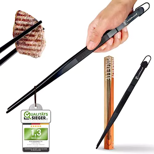 Küchenprofi Kochpinzette aus Edelstahl Titan – Stabile Grillpinzette für Dekoration und Anrichten