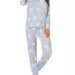 Ekouaer Damen Schlafanzug Langarm Pyjama Set aus Baumwolle für den Winter