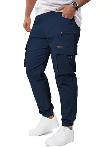 Elegancity Herren Cargohosen Casual Jogginghose mit Reißverschlusstasche