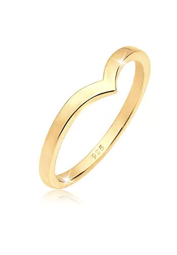 Elli V-Form Stacking Ring aus 925 Sterling Silber für Damen