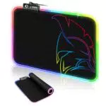 EMPIRE GAMING Dark Rainbow RGB Mauspad mit 12 LED-Beleuchtungsmodi für PC und Laptop