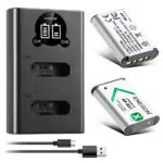 ENEGON Akku NP-BX1 mit LCD-Ladegerät für Sony ZV-1 und Cyber-Shot DSC-RX100