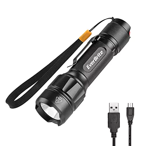 EverBrite LED Taschenlampe 800 Lumen, USB aufladbar, 6 Modi, Aluminiumlegierung