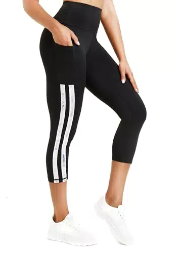 Evievit Hochtaillierte Sportleggings für Damen - Elastische Gym Leggings mit Taschen