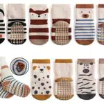 Exemaba Anti-Rutsch Socken für Kleinkinder – Warme Krabbelsocken für Jungen und Mädchen