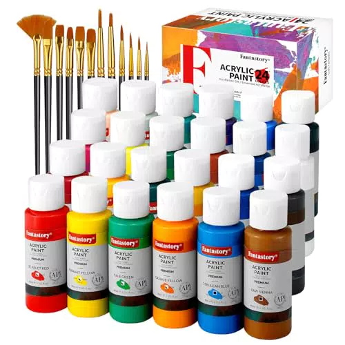 Fantastory Acrylfarben Set - Hochdeckende, wasserfeste Farben für Künstler