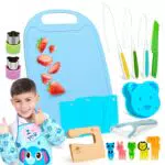 FANTICDE Kinderkochset – Echtes Kinder Kochmesser mit Sicherheitsmesser und Zubehör