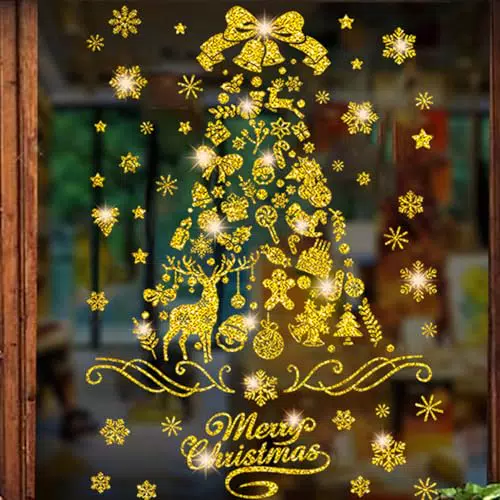 Fensterbilder Weihnachten Selbstklebend - Schneeflocke Fensterdeko