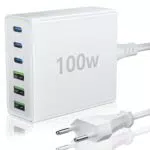 FINIBO USB C Ladegerät 100W 6-Port Schnellladegerät für iPad und Smartphones