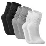 Firtink Damen Slouch Socken – Kniestrümpfe aus Baumwolle für Herbst und Winter