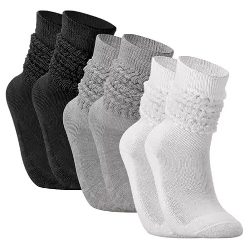 Firtink Damen Slouch Socken – Kniestrümpfe aus Baumwolle für Herbst und Winter