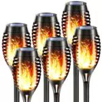 FLOWood Solarleuchten für Außen mit flackernder Flamme, IP65 wasserdicht