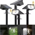 FLOWood Solarlampen mit Bewegungsmelder - IP65 Wasserdicht für Garten und Gehweg