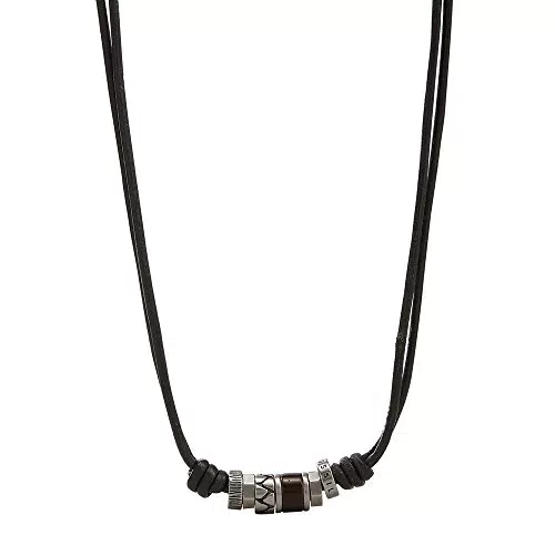 Fossil JF84068040 Herren Halskette aus echtem Leder
