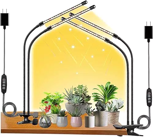 FRGROW Pflanzenlampe LED Vollspektrum für Zimmerpflanzen, dimmbar mit Timer