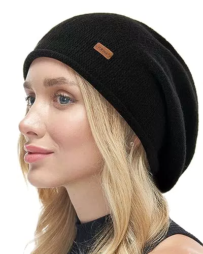 FURTALK Damen Slouchy Beanie Mütze aus Kaschmir – Weiche Wintermütze