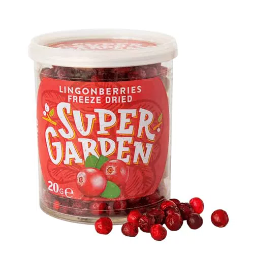 Super Garden Gefriergetrocknete Moosbeeren – 100% reine, vegane Snacks ohne Zuckerzusatz