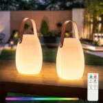 GGII Tragbare LED Tischlampe kabellos mit Fernbedienung für Innen und Außen
