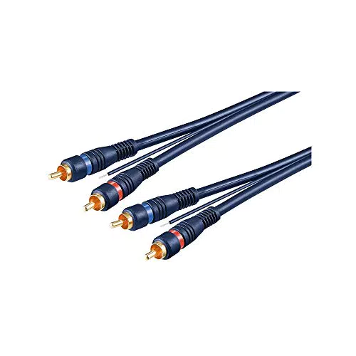 Goobay 50175 Cinchkabel 2x Cinch-Stecker auf 2x Cinchstecker für HiFi und Subwoofer