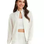GRACE KARIN Damen Sommer Strickjacke mit Reißverschluss und langen Ärmeln