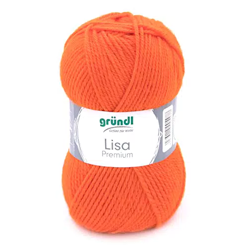 Gründl Wolle Lisa Premium Uni Strick-& Häkelgarn, 100% Polyacryl