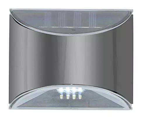 Grundig Solarlampe für Außen - Wandlampe mit LED und Ein-/Ausschalter aus Edelstahl