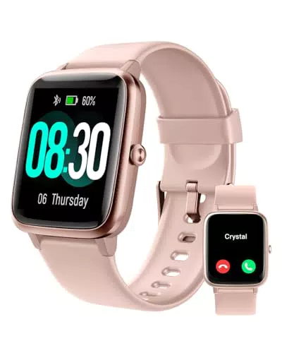 Smartwatch mit Telefonfunktion und Fitness-Tracker - Herzfrequenz, SpO2, Schrittzähler, Schlafmonitor - iOS & Android.