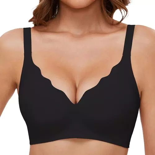 GXOULRRA V Ausschnitt BH Damen ohne Bügel - Softschalen Bustier mit Verlängerung