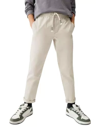 Haloumoning Jungen Lang Hosen Baumwolle Bequeme Freizeithose Jogger