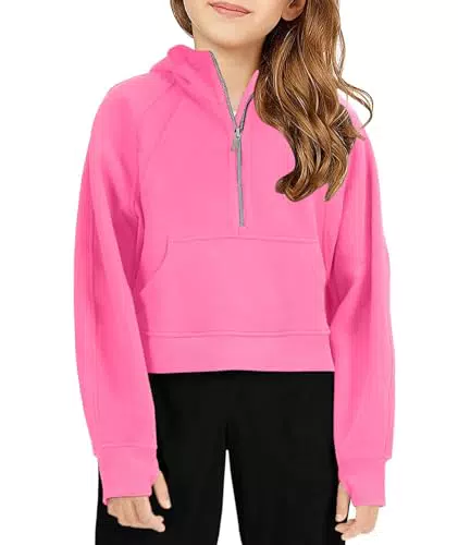Haloumoning Kapuzenpullover Mädchen Hoodie Baumwolle Sweatjacke Langarm
