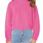 Haloumoning Mädchen Pullover Rundhals Langarm Strickpullover Casual Herbst Winter