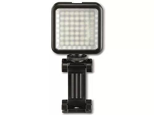 Hama LED Lampe für Video, Foto und Kamera – dimmbarer Strahler mit Handyhalterung