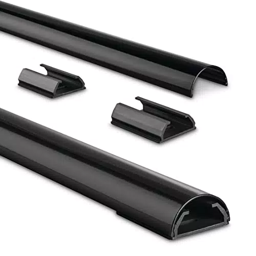 Hama Kabelkanal aus Aluminium für bis zu 5 Kabel, halbrunde Metallabdeckung