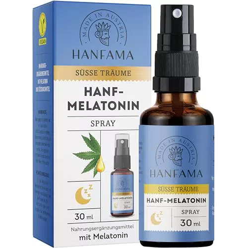 HANFAMA Melatonin Spray – Vegane Einschlafhilfe für entspannte Nächte, 30ml