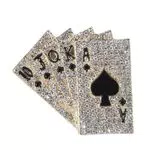 Happyyami Poker Spielkarte Brosche - Emaille Revers Pin mit Kristall Strass