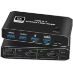 KVM Switch HDMI 8K 60Hz - 2x1 HDMI 2.1 mit 4x USB 3.0, unterstützt 4K 120Hz
