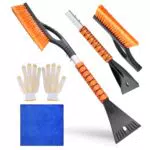 Hejo Eiskratzer mit Besen – 2 in 1 Schneebesen und Scheibenkratzer für Auto
