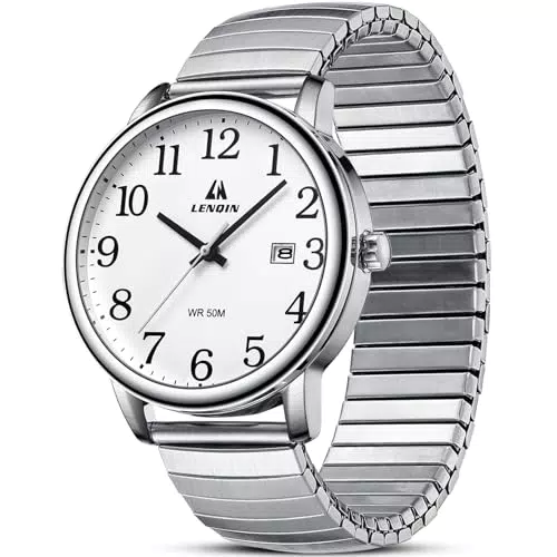 Herren Easy Reader Quarzuhr Wasserdicht 38mm Armbanduhr mit Datum