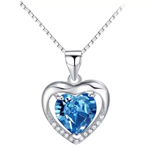 Herzkette 925 Silber Damen - Herzanhänger Schmuck Geschenk für Frauen