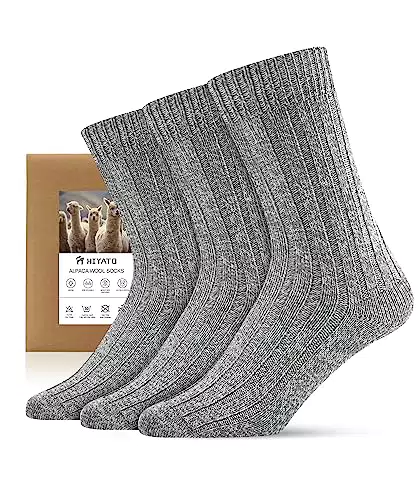 HIYATO Alpaka Socken aus 60% Alpakawolle für Wandern und Trekking
