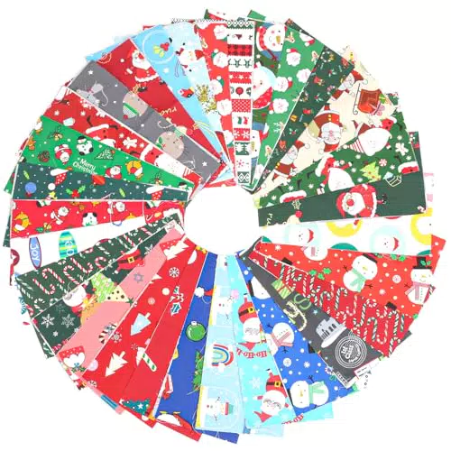 HO2NLE Weihnachtsstoffe Baumwollstoffe 25 x 25 cm für DIY und Patchwork