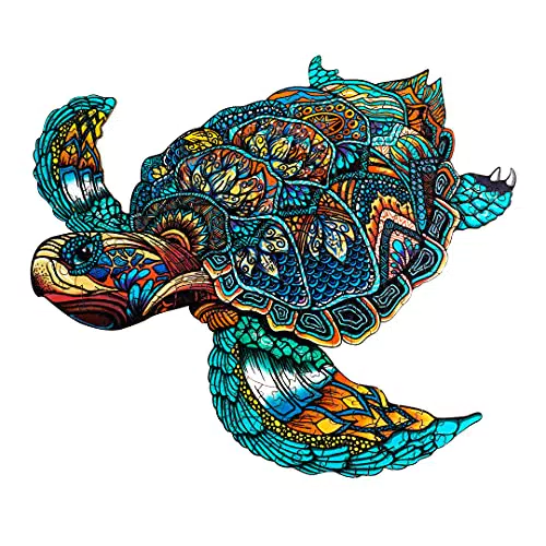 CadeauJoie Holzpuzzle für Erwachsene – Einzigartige Schildkröte in Geschenkbox