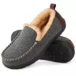 HomeTop Herren Mokassin Hausschuhe Klassisch Rutschfest mit Memory Schaum