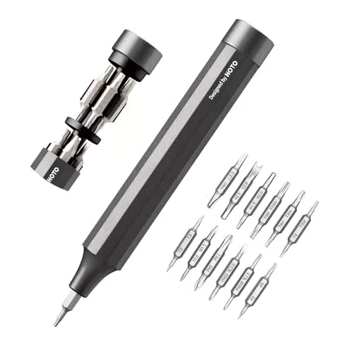 HOTO Feinmechaniker Schraubendreher Set, 24 in 1 Präzision Mini Schraubenzieher Set mit Magnetischen S2 Stahl-Bits